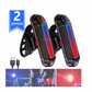 2pz Luces Usb Recargable Led Estrobo Para Bicicleta 5 Modos